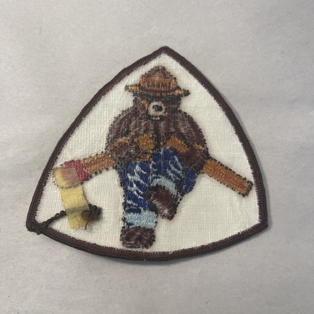 Smokey the Bear Breaking a Match Embroidered Patch Vintage for Jackets or Hats - Picture 3 of 8